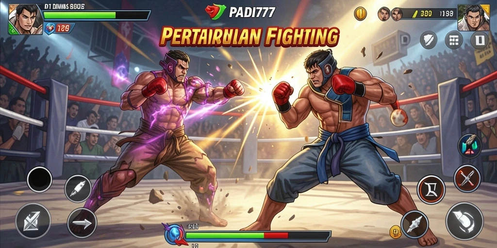 Gameplay seru PADI777 dengan pertarungan melawan karakter unik.