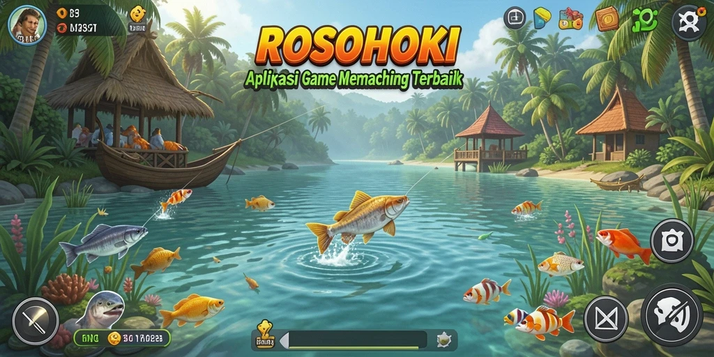 Screenshot menunjukkan gameplay memancing yang realistis dan seru.